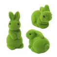 thumbnail image 2 of yulier Easter Flocked Bunny Figurines Set of 3, Green Artificial Moss Rabbit Statues Table Ornaments Easter Decorations Easter Party Gifts, Spring Tabletop Centerpiece, Garden Decor, 2 of 7