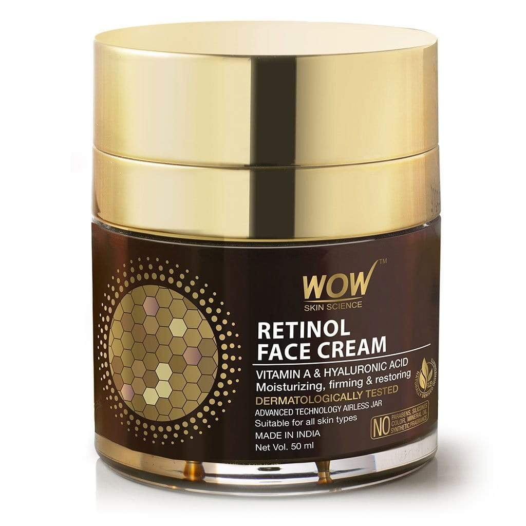WOW Skin Science Retinol Face Cream - Anti-Aging Moisturizer - Hydration For All Skin Types - No Parabens, Silicones, Color, Mineral Oil & Synthetic Fragrance - 1.7 Fl Oz