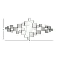 thumbnail image 3 of DecMode 21" x 48" Silver Slim Geometric Wall Mirror with Stacked Square Mirrors, 3 of 11
