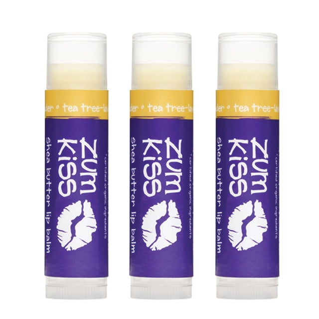 Bálsamo labial Zum Kiss Stick, paquete de 3 unidades, árbol de té y lavanda