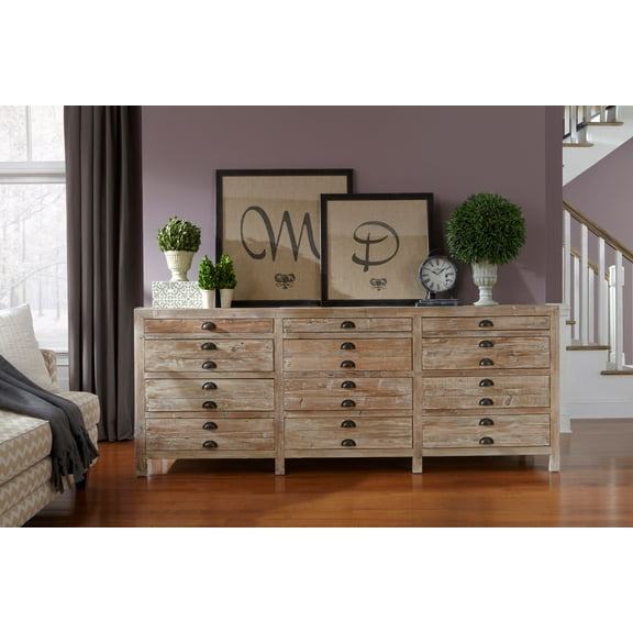 Avignon 91-inch Reclaimed Elm 12-Drawer Apothecary Chest