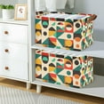 thumbnail image 2 of Yayeee Foldable Storage Basket for Shelves with Handles Set of 2 Waterproof Cloth Bins, Beige Geometric, 2 of 7