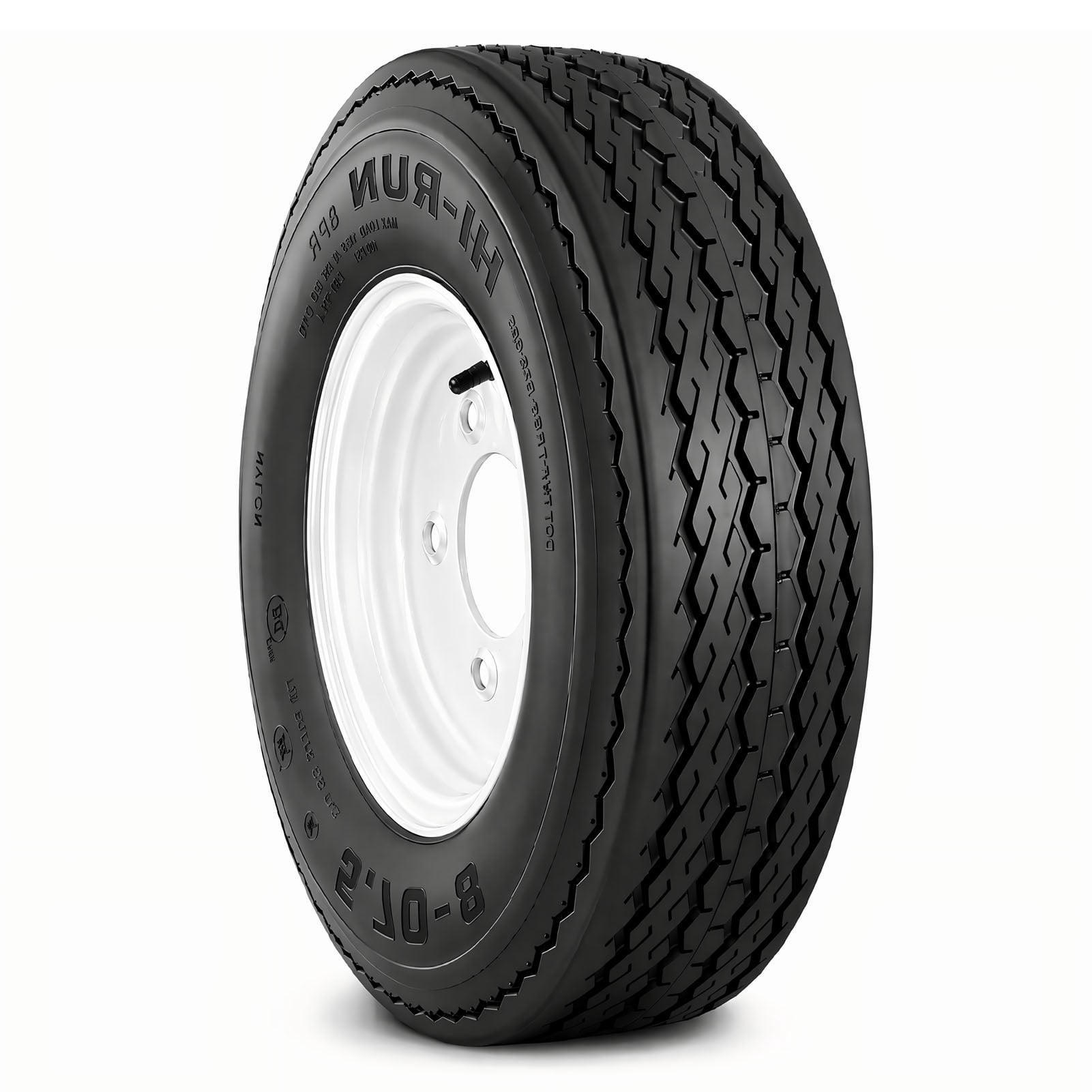 Hi-Run 2 Set SU02 5.70-8 8PR Boat Trailer Tire and 5-Lug White Wheel Assembly