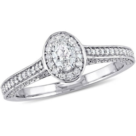 Miabella 3/4 Carat T.W. Diamond 14kt White Gold Floating Halo Engagement Ring