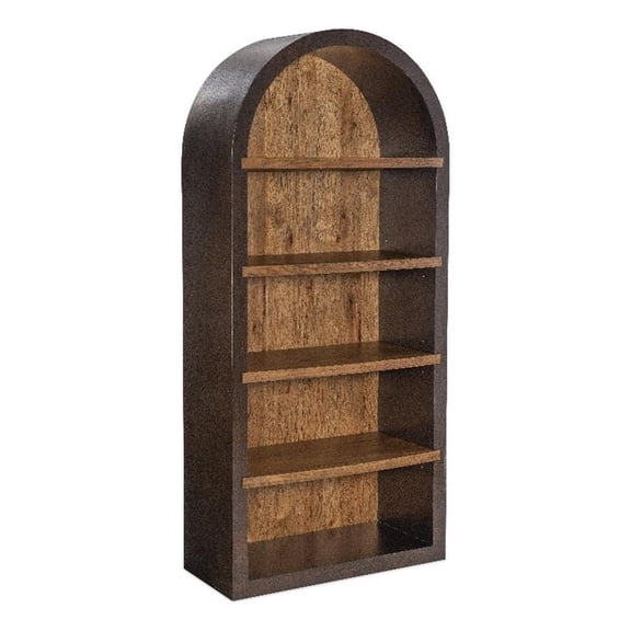 Bowery Hill Modern Wood Etagere Bookcase in Dusk Brown Finish