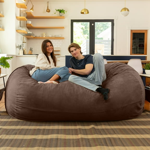 Jaxx 7 Foot Giant Bean Bag Sofa, Chocolate