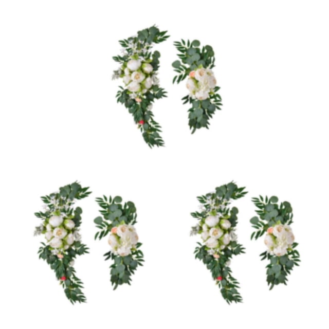 Bewildely Kit de flores de artificial Guirnaldas Peonía Signo de bienvenida Ramos de plantas Puerta Fondo Decoración Ceremonia Fiesta Type1 NO1