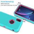 thumbnail image 4 of Njjex iPhone XR Cases, Sturdy Phone Case for iPhone XR 6.1", Full-Body Shockproof Protection Heavy Duty Armor Hard Plastic & Shock Absorption Rubber Rugged Bumper 3-in-1 Case Cover - Mint, 4 of 7