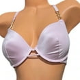 thumbnail image 4 of Victoria's Secret Swim Gold Chain Strap Push Up Padded Racerback Bikini 2 PC Set Light Pink Size 34DDD/Medium NWT, 4 of 7