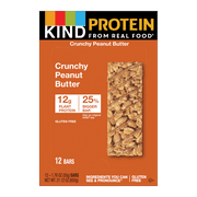 KIND Bars, Crunchy Peanut Butter Protein Bar, Gluten free, 1.76 oz, 12 Snack Bars