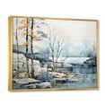 thumbnail image 2 of Designart "Silent Meditation with Rocks by the River" Landscape Lake River Floater Framed Wall Art Print, 2 of 7