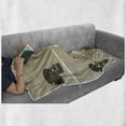 thumbnail image 6 of Grunge Soft Flannel Fleece Throw Blanket, Skull on Murky Flat Framework Halloween Crossbones Spooky Monster Image, Cozy Plush for Indoor and Outdoor Use, 60" x 80", Tan Dark Taupe, by Ambesonne, 6 of 6