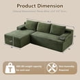 thumbnail image 5 of 96" Boneless Cloud Couch with Chaise, Modular Sectional Sofa for Living Room, No Assembly Required, Deep Seat Corduroy Couch, Green, 5 of 8