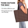 thumbnail image 2 of Disketp Brown Gold Grid Bolsa Tote Estampada para Mujer, Bolso de Hombro y de Mano para Compras y Viajes, 2 of 8