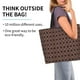 thumbnail image 2 of Balery Brown Gold Grid Bolsa Tote Estilo Estético con Cremalleras, Bolsa de Hombro, Bolsa de Compras Grande y Plegable, 2 of 8
