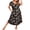 Black Blue Flowers, variant on Women's Nightgowns Long Sleepshirt Short Flare Sleeve Sleepwear Soft Night Shirts with Pockets