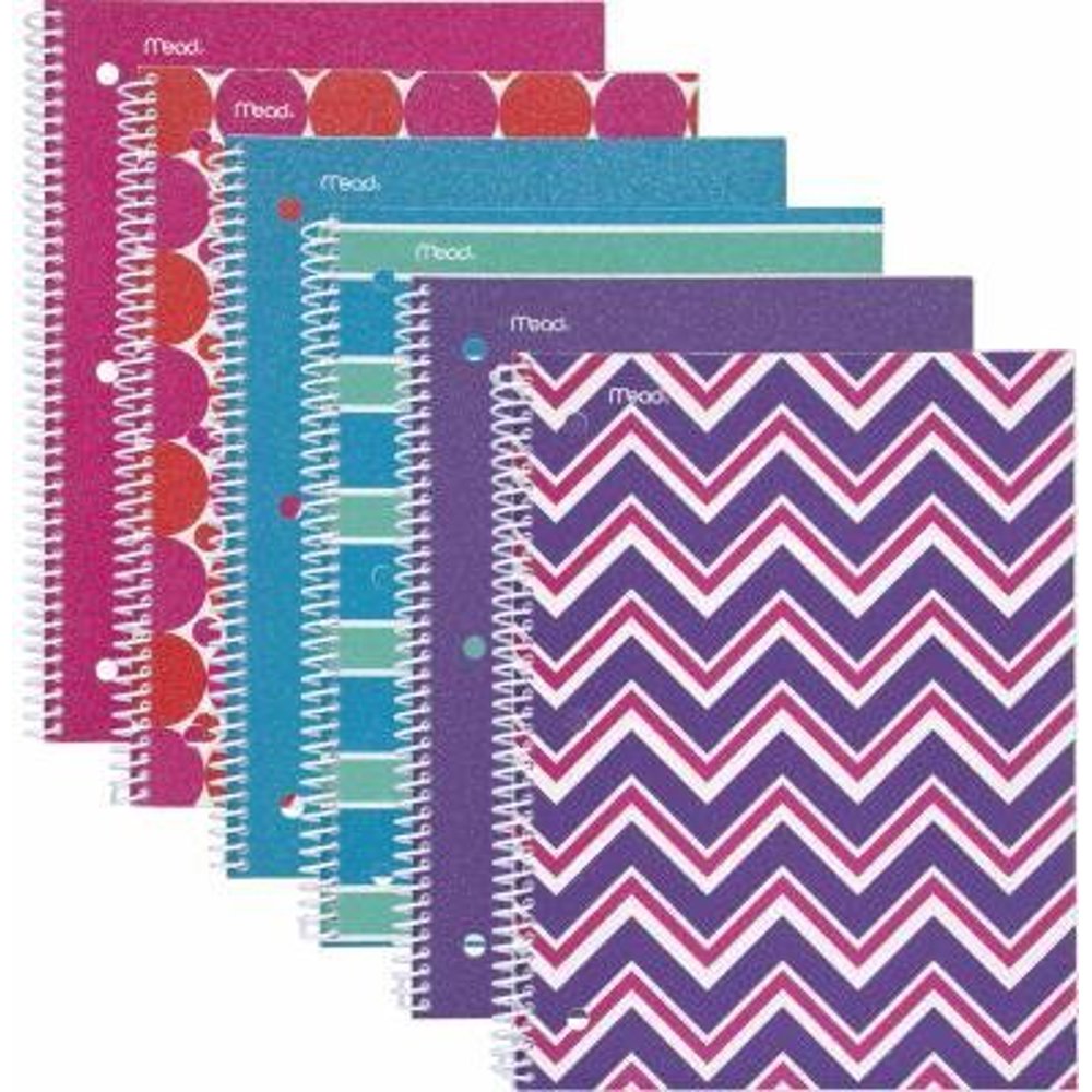 Spiral Glitter Glam One Notebook Assorted Patterns