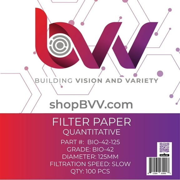 BVV Ashless Filter Papers - 125MM - Quantitative
