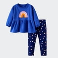 thumbnail image 2 of vigerkar Toddler Girl Clothes Long Sleeve T-Shirt + Pants Toddlers Girls Outfits 2-7Y Kid 2Pcs Sets (Dark Blue, 1-2 Years), 2 of 4