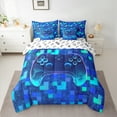 thumbnail image 2 of Homewish Pixelated Miners 7-Piece Twin Bedding Sets For Boys Girls,Abstract Ombre Gamer Bedding Comforter Set,Video Game Breathable Sheet Sets,Microfiber Bedroom Decor,Reversible, 2 of 8
