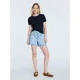 thumbnail image 2 of Free Assembly Women's Crewneck Top with Short Puff Sleeves, Sizes XS-XXL, 2 of 5