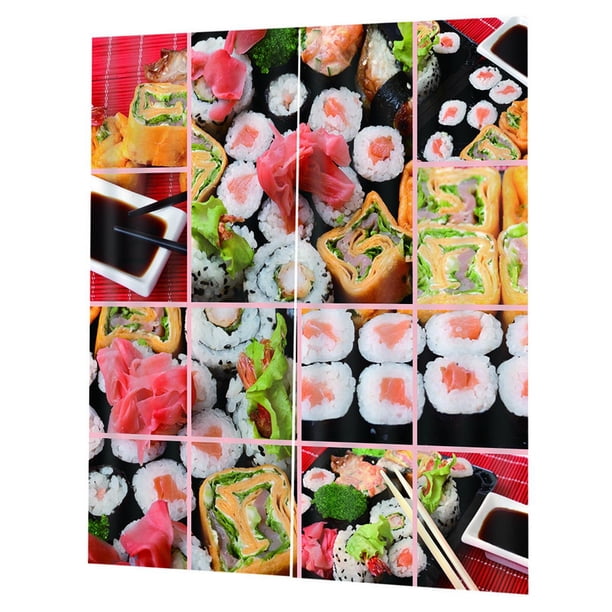 Cortinas con impresión 3D de comida de sushi para ventana, decoración de cocina y sala de estar, 150 x 166 cm 150 x166cm