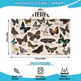 thumbnail image 2 of Butterfly Species Chart Hooded Bath Towel，50"x30" for Ages 3 To 12 Kids, Quick Dry Lightweight Soft Microfiber Hood Beach Towel Cover Up for Kids, 2 of 7