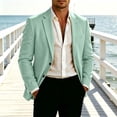 thumbnail image 2 of yeiolnoer Suit Jacket for Men Long Sleeve Buttons Jacket Notch Collar Casual Top with Pockets for Business(Mint Green,XX-Large), 2 of 9