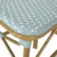 thumbnail image 6 of GDF Studio Danberry Outdoor Wicker and Aluminum 29.5 Inch French Barstools, Set of 4, Light Teal, White, and Bamboo Print Finish, 6 of 8