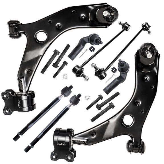 Detroit Axle - Front 8pc Control Arms Kit for 2004-2009 Mazda 3 Sport, 2006-2017 5, 2 Lower Control Arms with Ball Joints 4 Tie Rods 2 Sway Bars Suspension Kit Replacement