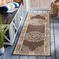 thumbnail image 2 of Safavieh Courtyard Cynthia Oriental Indoor/Outdoor Runner Rug, Chocolate/Natural, 2'3" x 14', 2 of 9