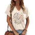 thumbnail image 2 of TSADFHJI Hauts Col Roulé pour Femmes Hiver T-Shirts Manches Courtes Imprimés Chemises Décontractées Boutonnées Col Rond Blouses de Travail L, 2 of 8