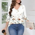 thumbnail image 2 of successthop Dressy Blouses for Women 3/4 Sleeves Clothes Lightweight V Neck Pullover Shirts Floral Trendy Tops, 2 of 6