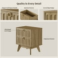 thumbnail image 6 of SICOTAS 21.02" Wide 2-Drawer Nightstands,Nordic Modern Bedside Table with Large Drawers & Elegant Gold Square Handle for Bedroom, Living Room, Entryway - Brown Oak, 6 of 14