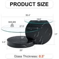 thumbnail image 2 of Glass Coffee Table 3 Tier Round Coffee Tables Tempered Clear Glass Top and Wood Table with Storage Modern Circle Coffee Table for Living Room (35.4" Black), 2 of 6