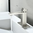 thumbnail image 3 of Cobbe Single-Handle Bathroom Sink Faucet for Vanity Single-Hole Installation Basin Faucet with Pop-Up Drain Brushed Nickel, 3 of 10