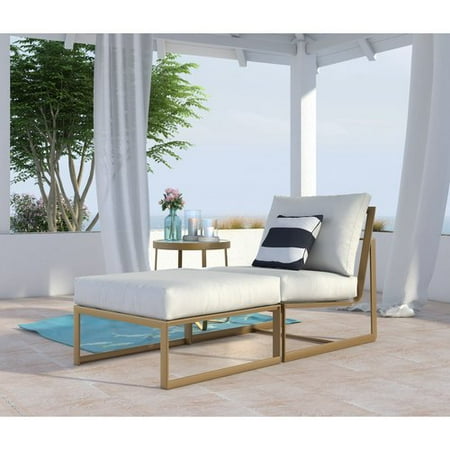Elle Decor Mirabelle Armless Patio Chair with Cushion