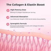 OxyEnergy Marine Collagen Peptides Supplement with Elastin, 60 Count