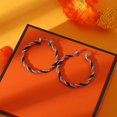 thumbnail image 5 of SUSHANG Large Hoop Earrings Personality Big Circle Earrings Contrast Color Hoop Stud Earrings Halloween Earrings, 5 of 9