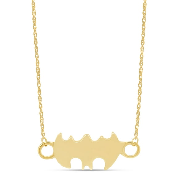 AFFY Tiny Batman Pendant Necklace in 14k Yellow Gold Over Sterling Silver