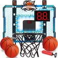 thumbnail image 1 of Canasta de baloncesto de altura ajustable para interiores con luces LED, 1 of 8