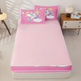 thumbnail image 4 of Metsweet Cute Unicorn Zipper Full Size Comforter Sets with Fitted Sheet and 2 Pillowcases for Girls, Cartoon Rainbow Animal Zipper Bedding Set,4pcs,Pink Reversible, 4 of 6