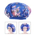 thumbnail image 3 of de gorros de noche gorro de dormir elástico cabeza cubierta Flor rosa sobre azul Yuyangstore capota de satén para dormir, 3 of 8
