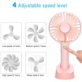 thumbnail image 2 of Mini Handheld Fan Portable, Hand Held Personal Fan Rechargeable Battery Operated Powered Cooling Desktop Electric Fan with Base, 2500Mah Battery 4 Modes for Home Office Travel Outdoor, 2 of 6
