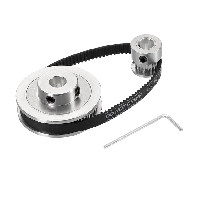 Distribución Polea 20 y 60 Dientes 8mm Interior Diámetro Sincrónica Rueda con Correa y Llave para 3D Impresora, CNC Máquina, 1 Juego