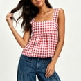 thumbnail image 7 of Backelss Cute Palid Tank Tops for Women Loose Square Neck Sleeveless Summer Business Casual Shirts Dressy Blouses, 7 of 7