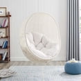 thumbnail image 5 of Swing Lounge Chair, Sunbrella, White, Modern Contemporary Urban Design, Outdoor Patio Balcony Cafe Bistro Garden Furniture Hotel Hospitality, 5 of 8