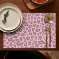 thumbnail image 5 of Set of 4 Cheetah Pattern Table Mats, Flax Linen Heat Resistant Wrinkle Free with Romantic Animal Print for Tropical Dining Decor and Chic Kitchen, 5 of 6