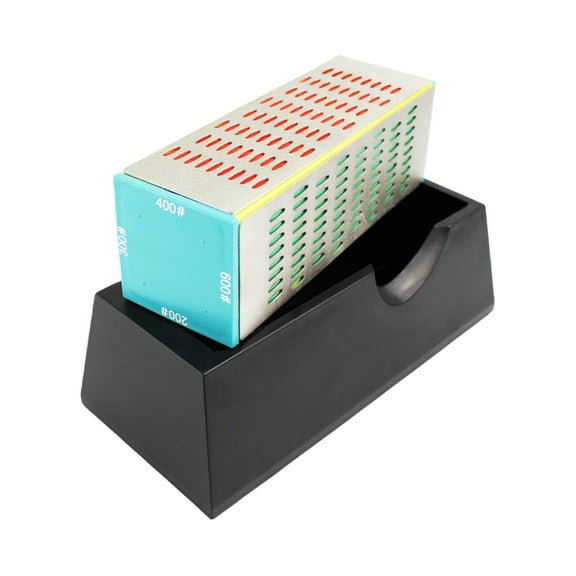 HFS(R) 4-Way Diamond Knife Sharpener Hone Sharpening Stone Industrial Grade 200 to 600 Grit Non-Slip Rubber Base 6" x 2"
