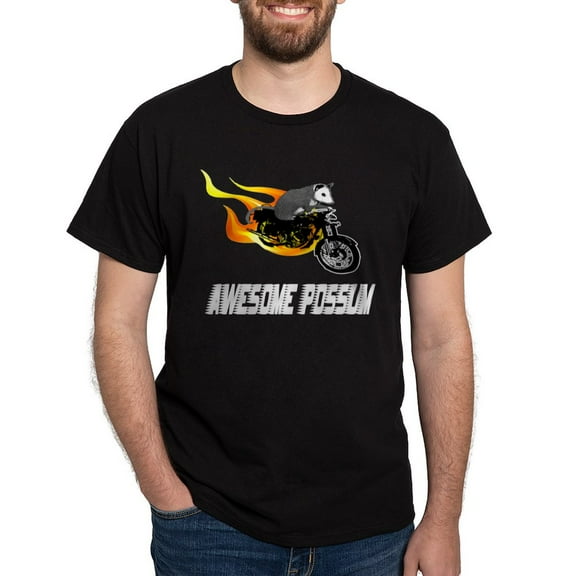 CafePress - Flaming Awesome Possum Dark T Shirt - Men's Classic Graphic Cotton T-Shirt